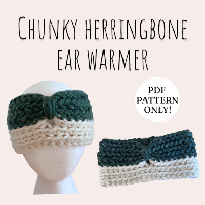 Chunky Herringbone Ear Warmer Pattern