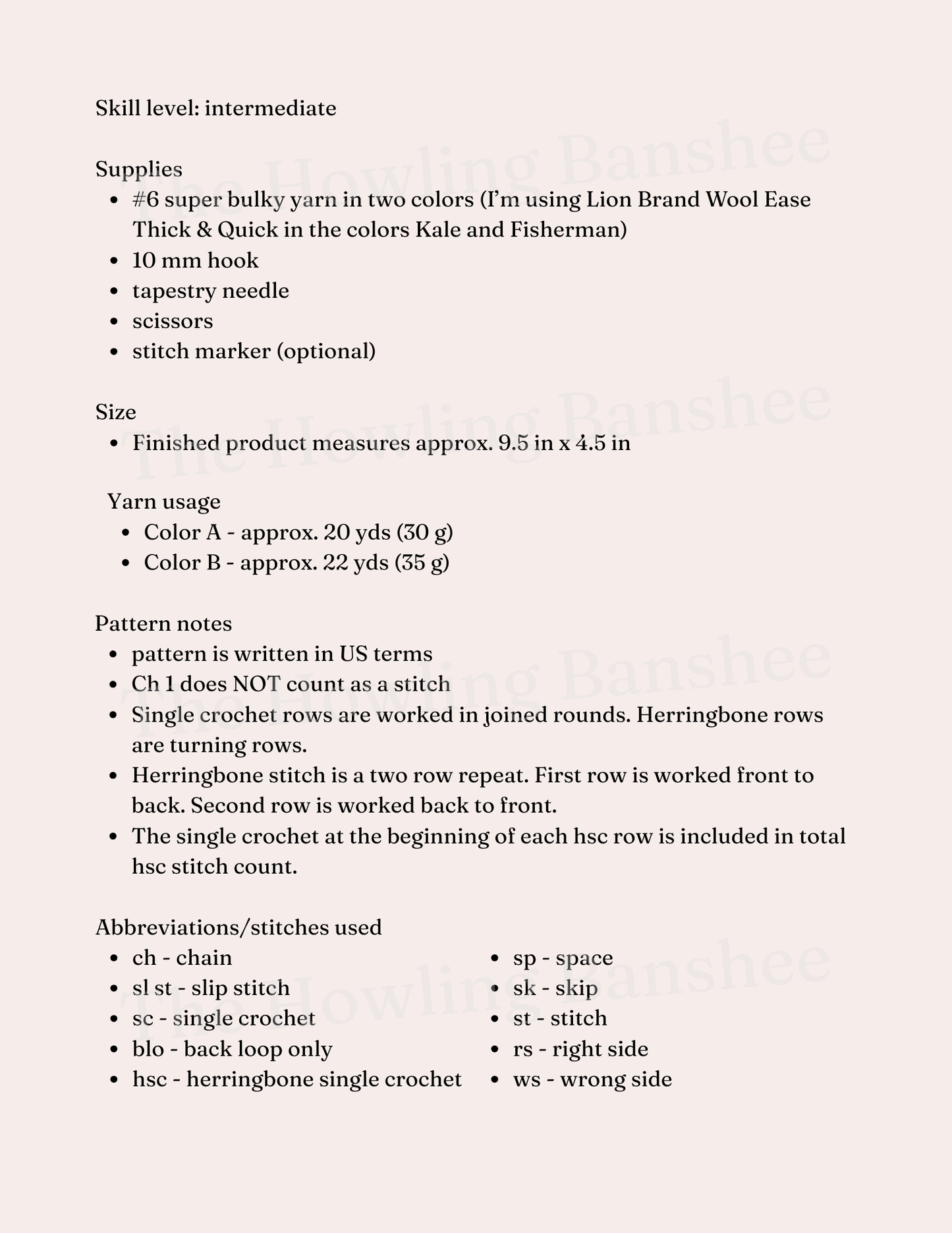 Chunky Herringbone Ear Warmer Pattern