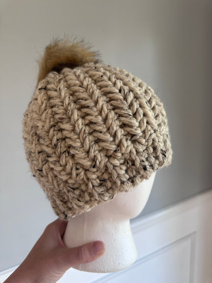 Chunky Herringbone Beanie Pattern