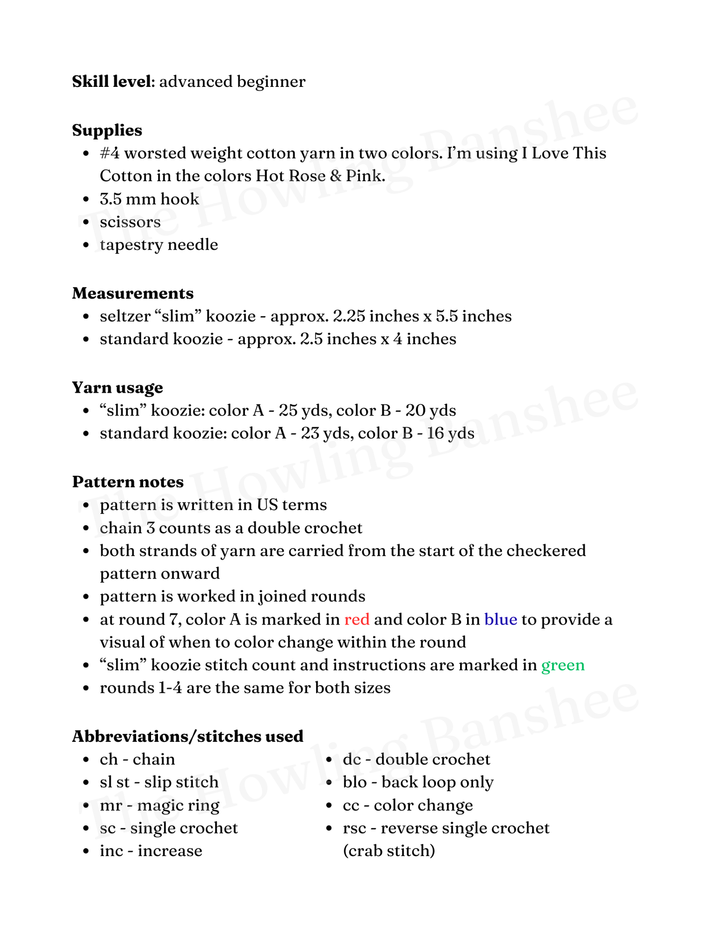 Checkered Koozie Pattern